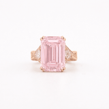 Fancy Pink Emerald DIamond RIng Rose Gold