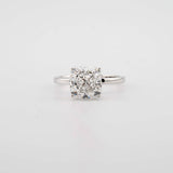 Cushion Hidden Halo Lab Diamond Engagement Ring