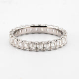 Emerald Lab Eternity Ring featuring lab grown diamonds in a stunning 14kt white gold setting.