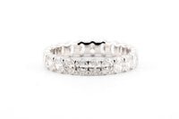Oval Diamond Eternity Ring featuring 2ct F color VVS clarity diamonds in a stunning prong setting.