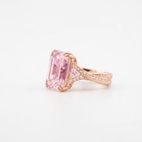 Fancy Pink Emerald DIamond RIng Rose Gold